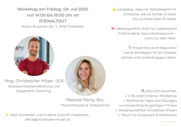 Präsenz-Workshop: Länger besser leben - physisch & mental, um steinalt zu werden – Bild 2